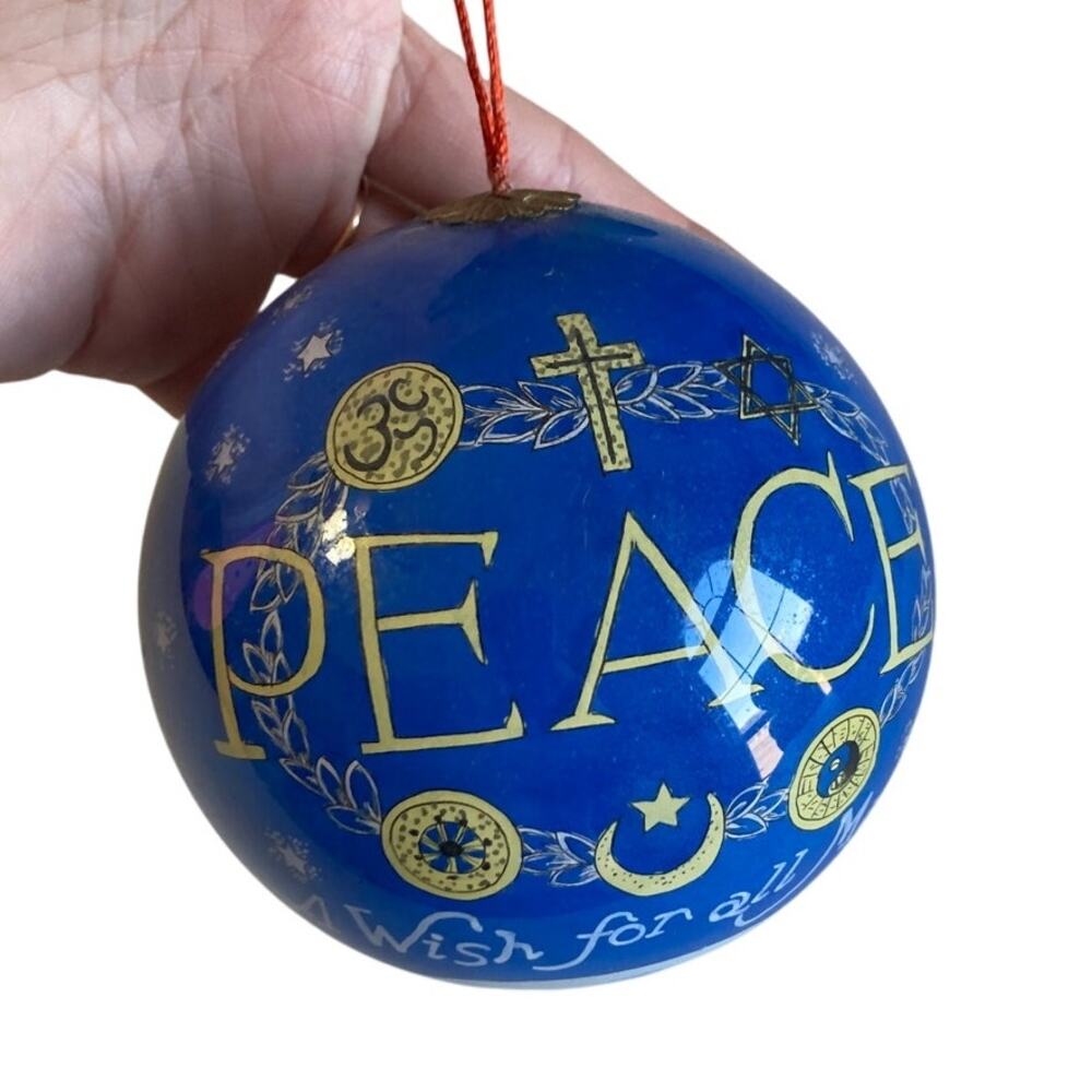 Peace Santa Christmas Ornament